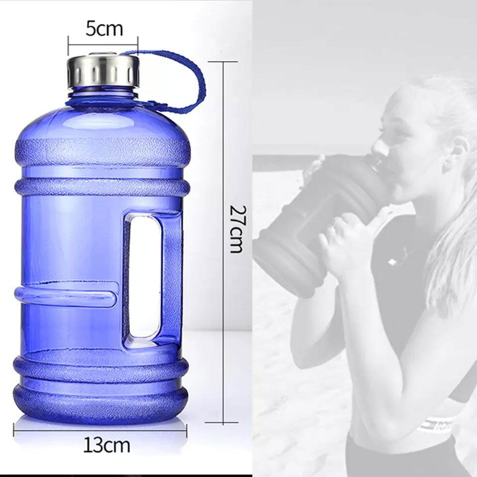 Plastic sports water bottle BPA free fitness pot with custom logo fitness gallon can|2.2L