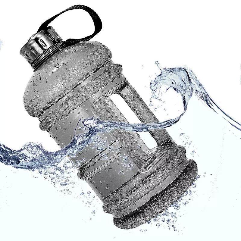 Plastic sports water bottle BPA free fitness pot with custom logo fitness gallon can|2.2L