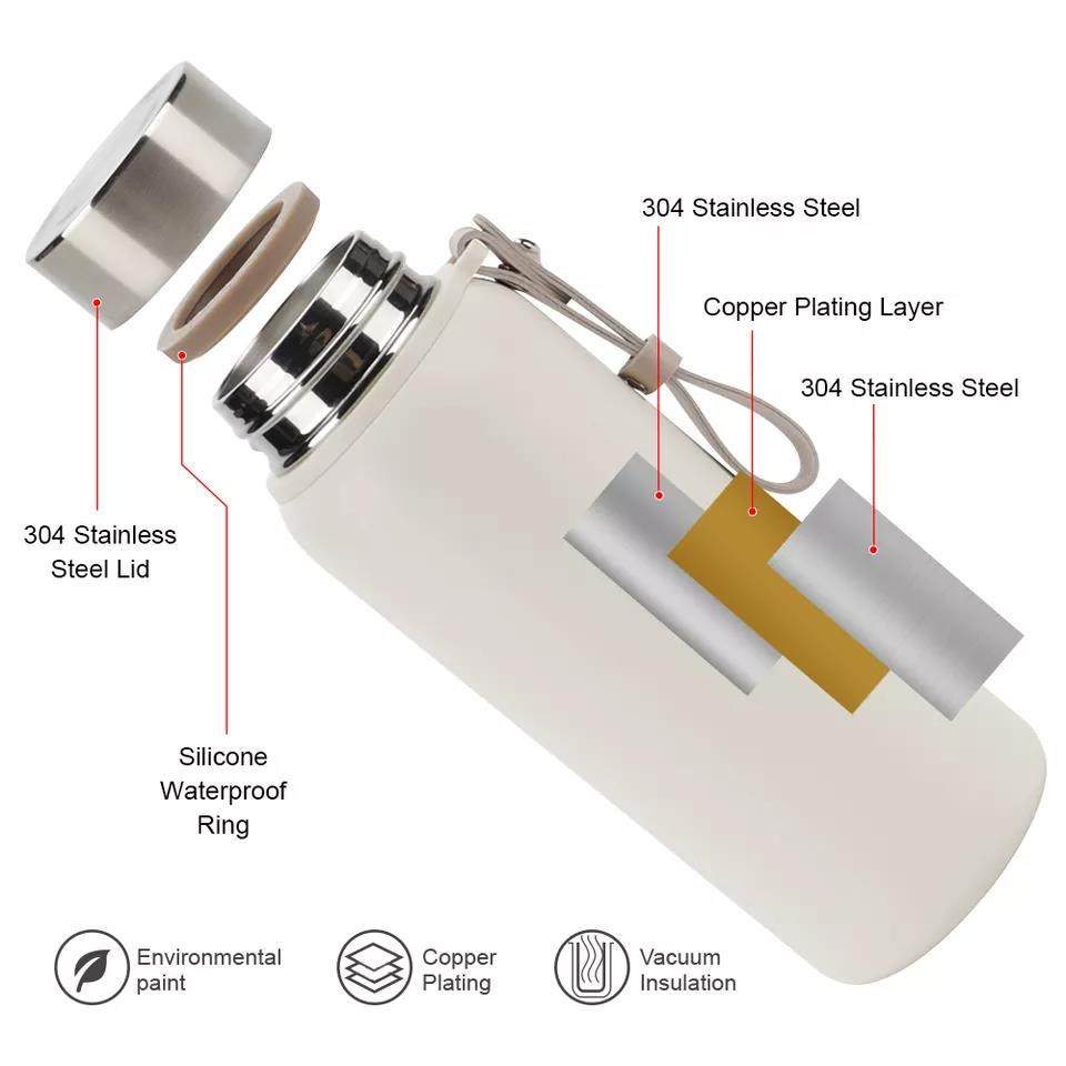 304 stainless steel vacuum bottle for sports women with belt|380ML