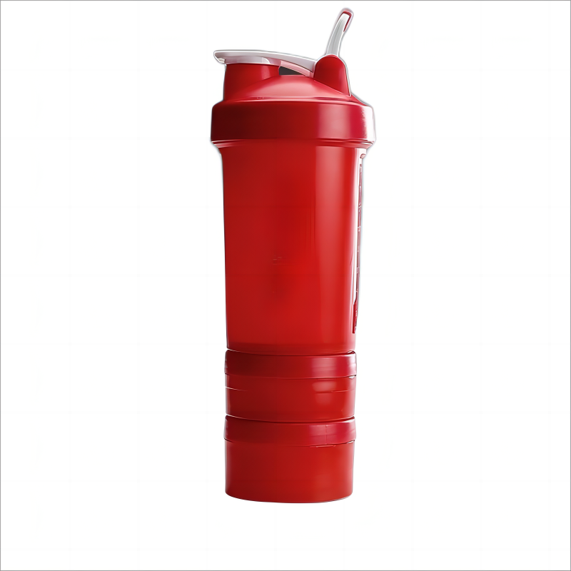 Sports Fitness Plastic Three-Layer Shaker Cup With Pill Box Protein Powder Plastic / 500ml