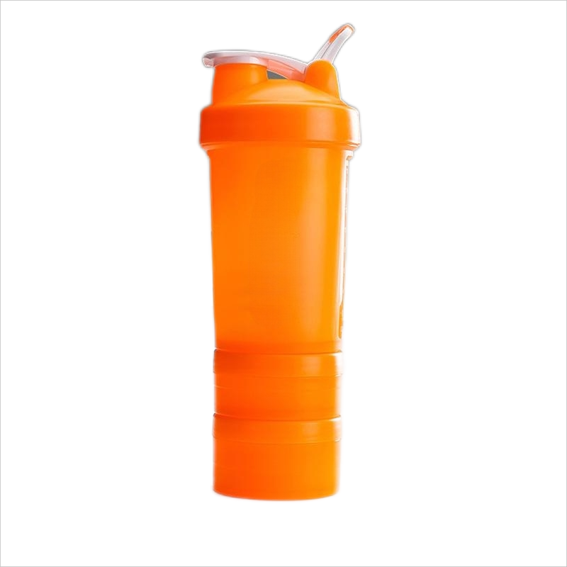 Sports Fitness Plastic Three-Layer Shaker Cup With Pill Box Protein Powder Plastic / 500ml