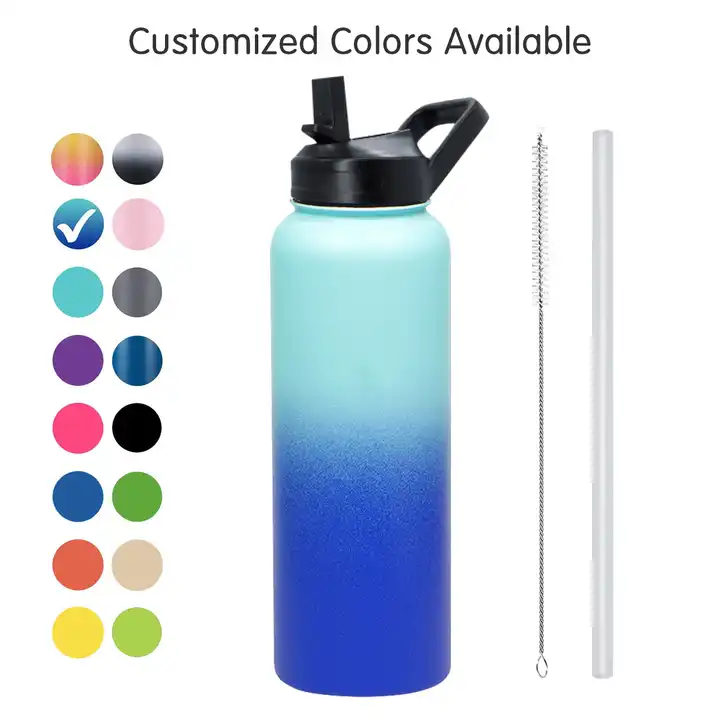 new design water bottle stainless steel flask sports bottle with handle lid 12oz 32oz 40oz 64oz