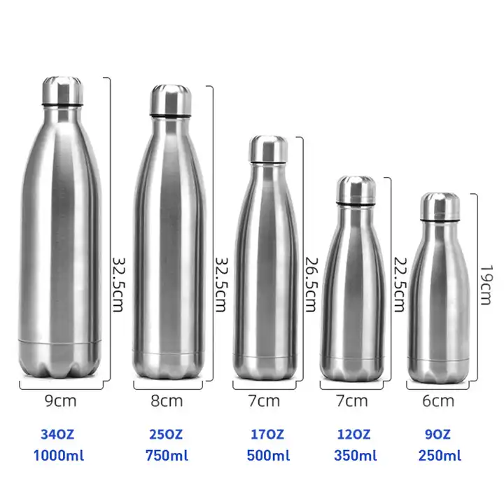 double wall thermal vacuum flask insulated outdoor sports drink cola shaped 18/8 stainless steel water bottles with custom logo