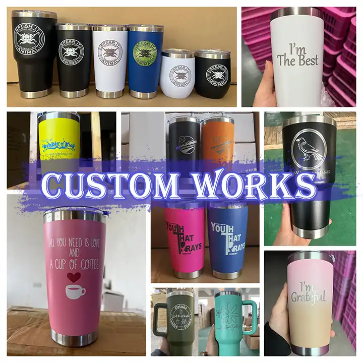 custom logo stainless steel vacuum insulated tumbler coffee travel mug | 20oz