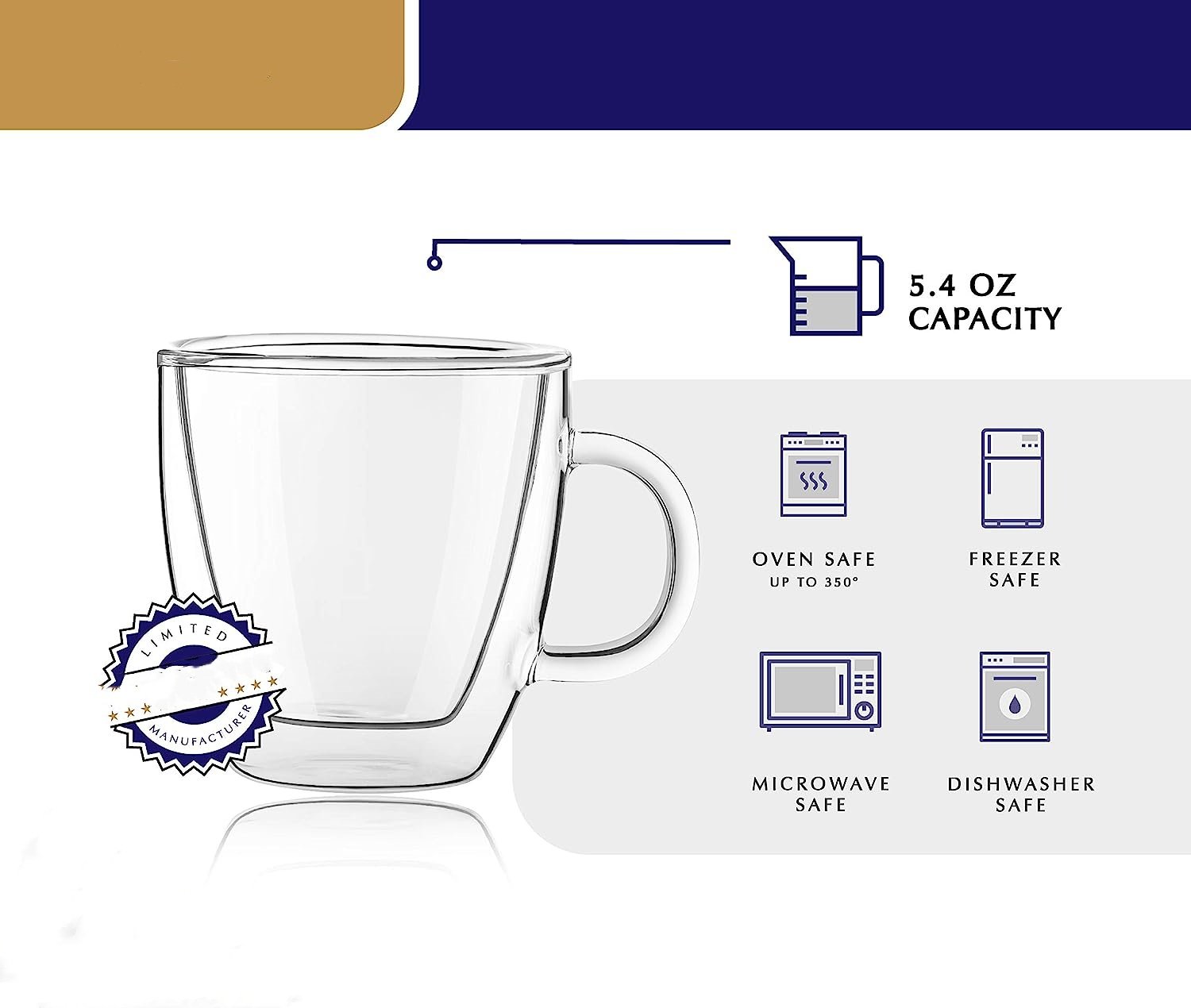 double insulation cup espresso cup glass |5.5oz