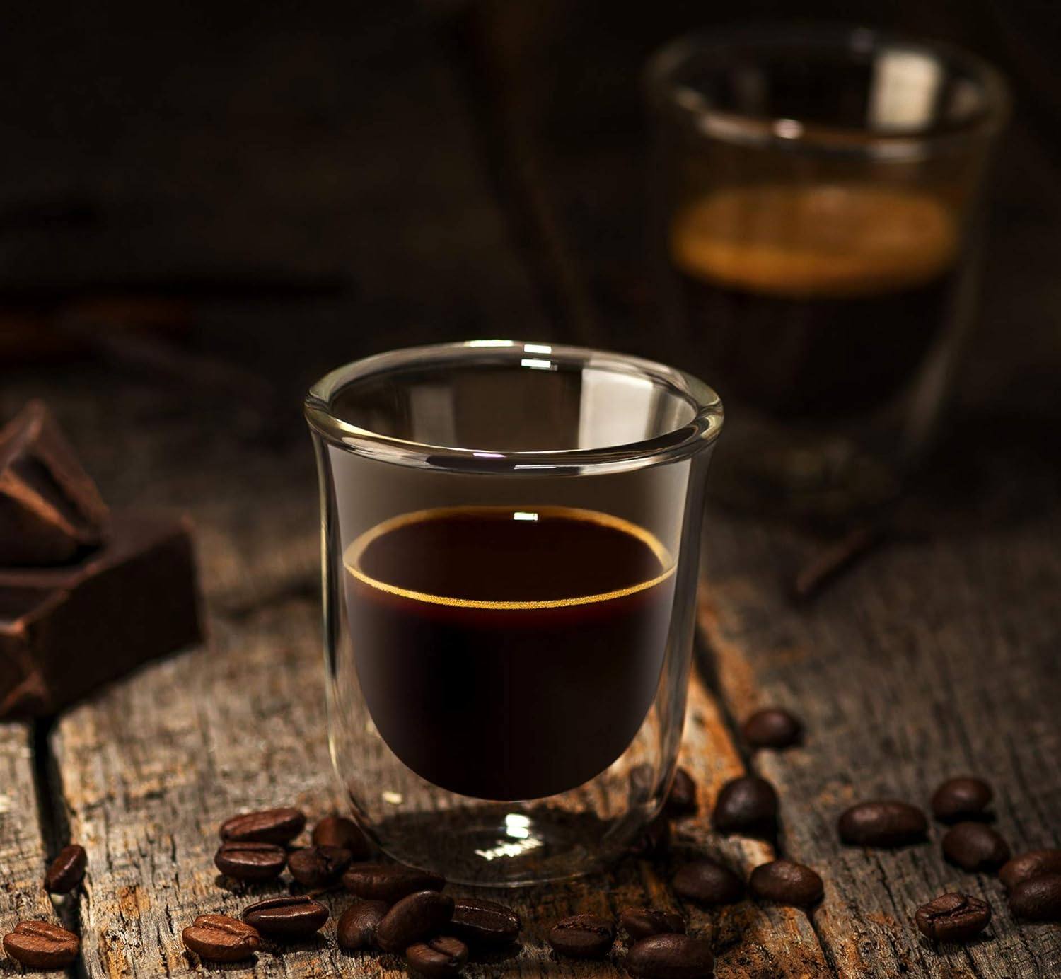 Double espresso glass coffee cup (2-piece set) |2 oz