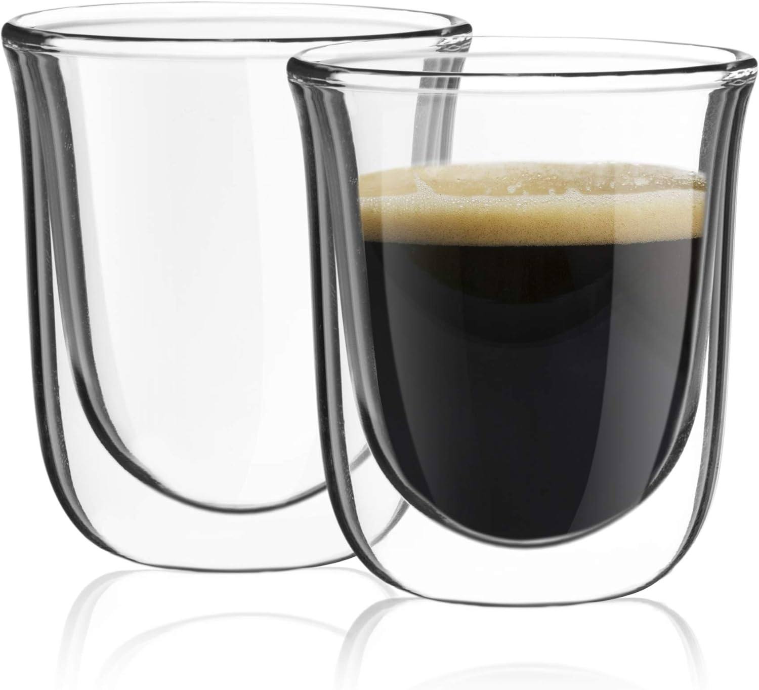 Double espresso glass coffee cup (2-piece set) |2 oz