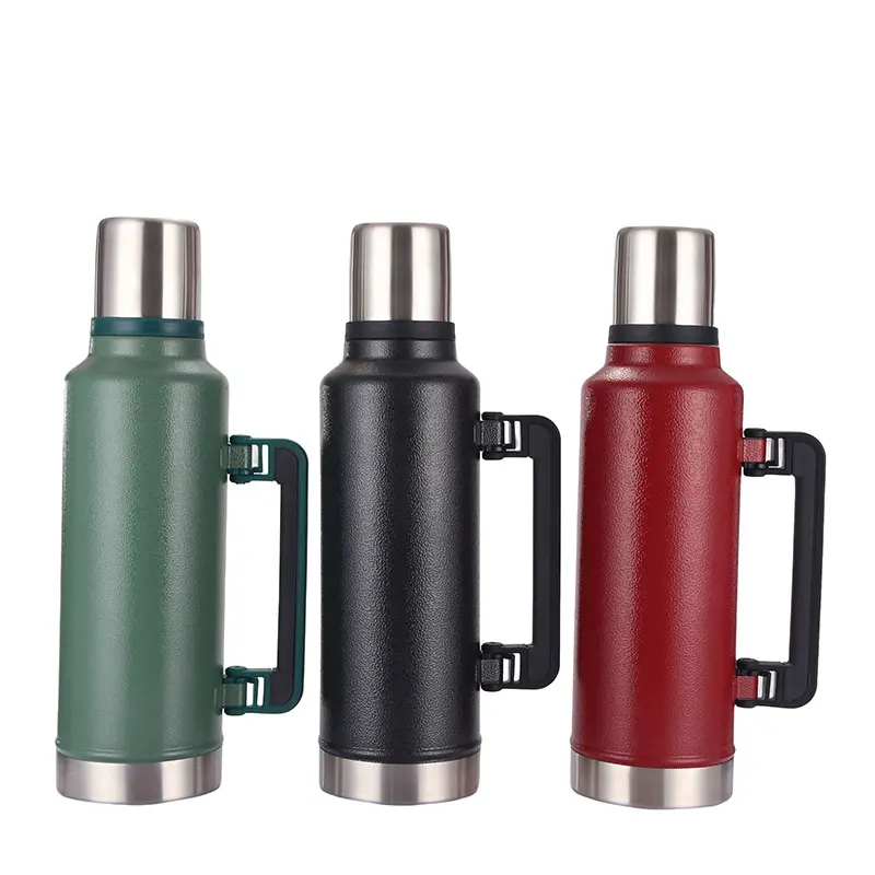thermal water bottle vacuum flask with handle lid | 16oz