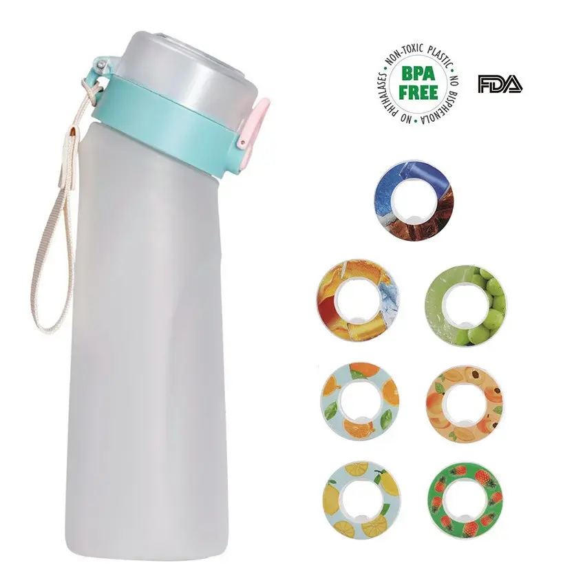 sport water bottle plastic straw water bottle with scent ring