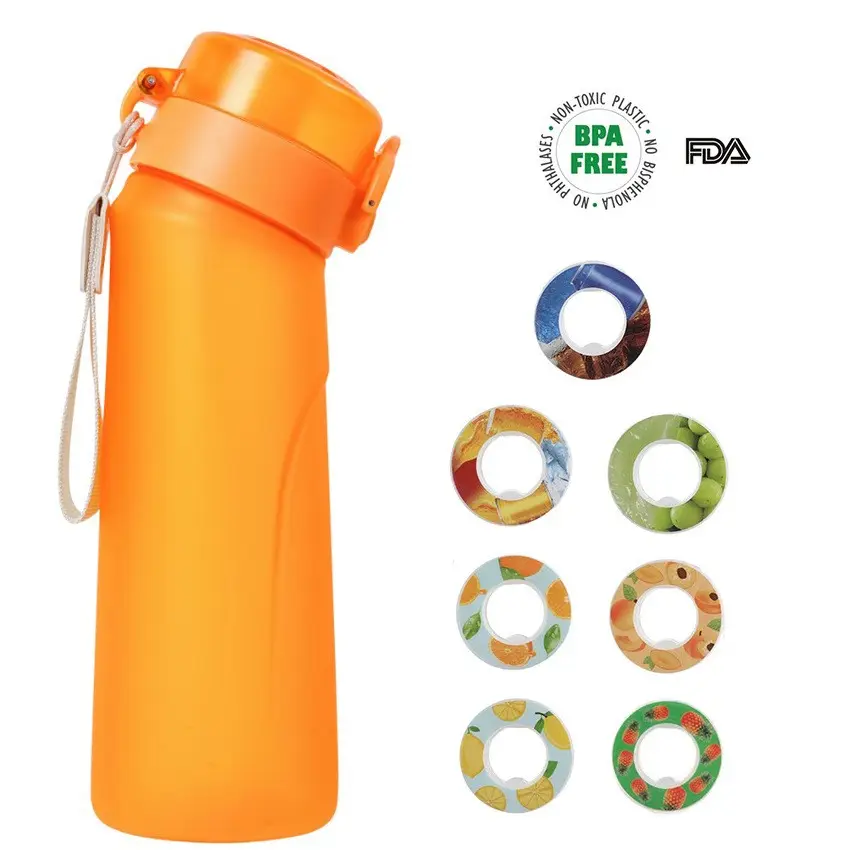 sport water bottle plastic straw water bottle with scent ring