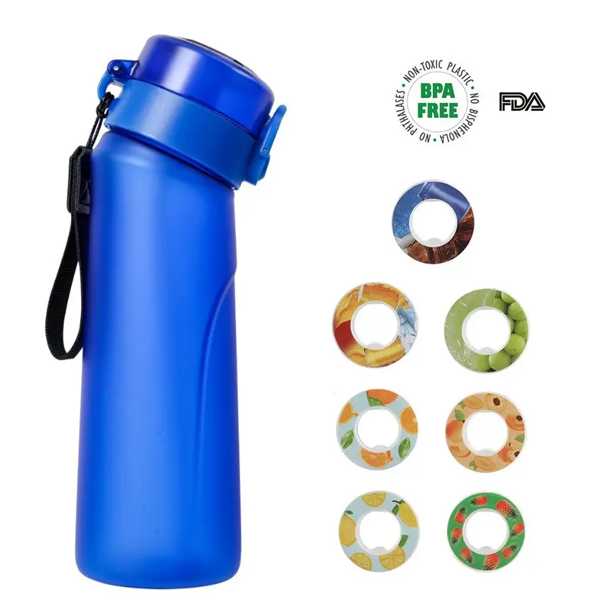 sport water bottle plastic straw water bottle with scent ring