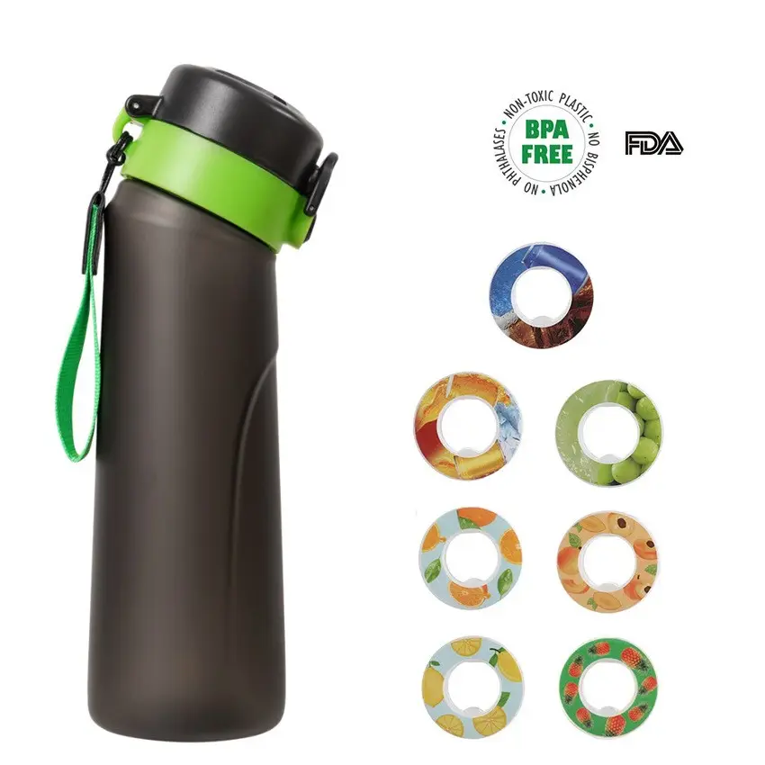 sport water bottle plastic straw water bottle with scent ring